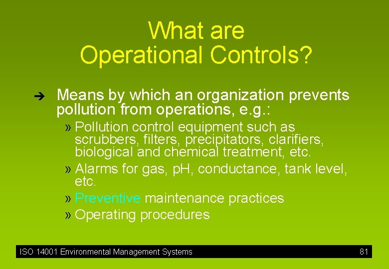 Overview Of Iso Environmental Management Systems What