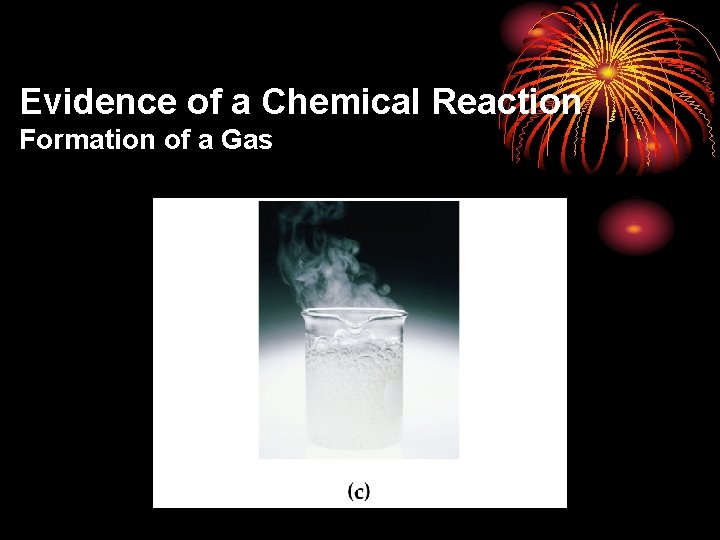 Evidence of a Chemical Reaction Formation of a Gas 