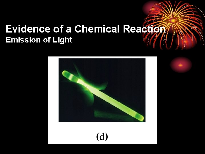Evidence of a Chemical Reaction Emission of Light 
