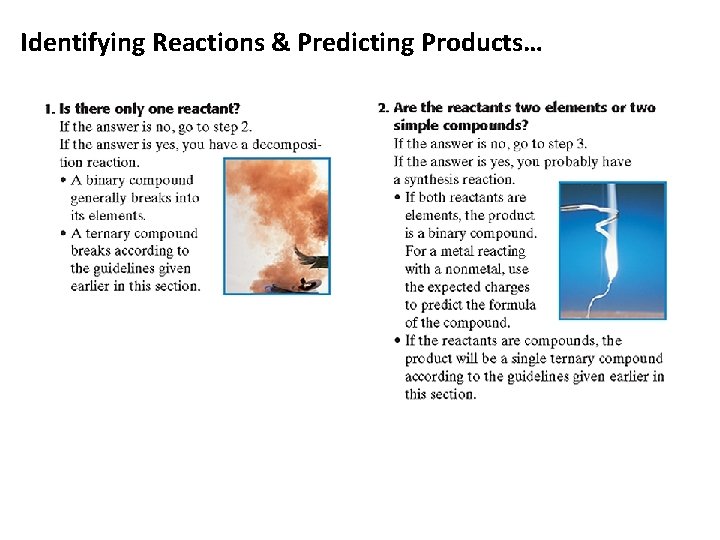 Identifying Reactions & Predicting Products… 
