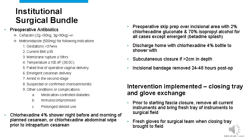 Institutional Surgical Bundle • Preoperative Antibiotics v Cefazolin (2 g <90 kg, 3 g>90 Institutional Surgical Bundle • Preoperative Antibiotics v Cefazolin (2 g <90 kg, 3 g>90