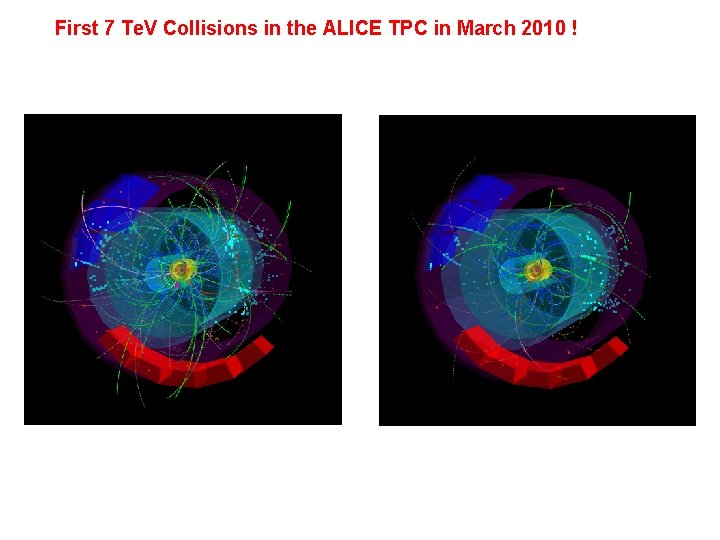 First 7 Te. V Collisions in the ALICE TPC in March 2010 ! 