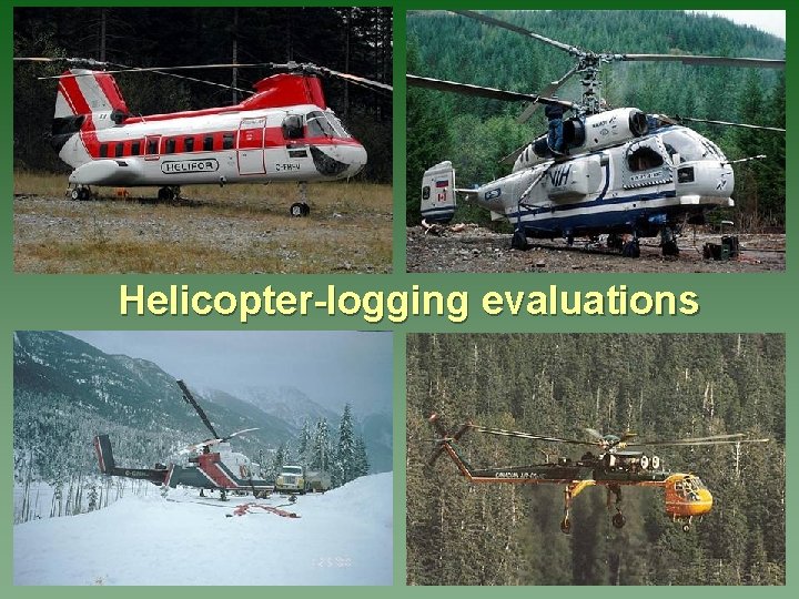 Helicopter-logging evaluations 