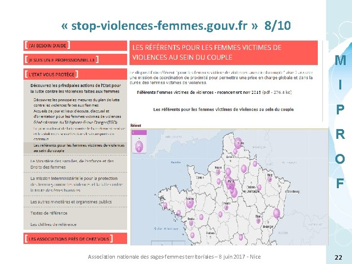  « stop-violences-femmes. gouv. fr » 8/10 M I P R O F Association