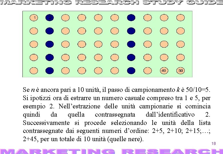 Se n è ancora pari a 10 unità, il passo di campionamento k è