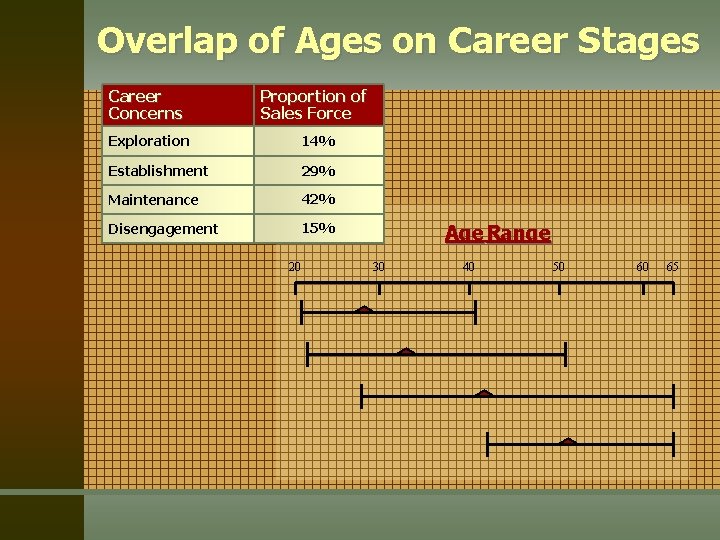 Overlap of Ages on Career Stages Career Concerns Proportion of Sales Force Exploration 14%