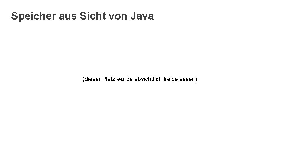 Speicher aus Sicht von Java (dieser Platz wurde absichtlich freigelassen) 