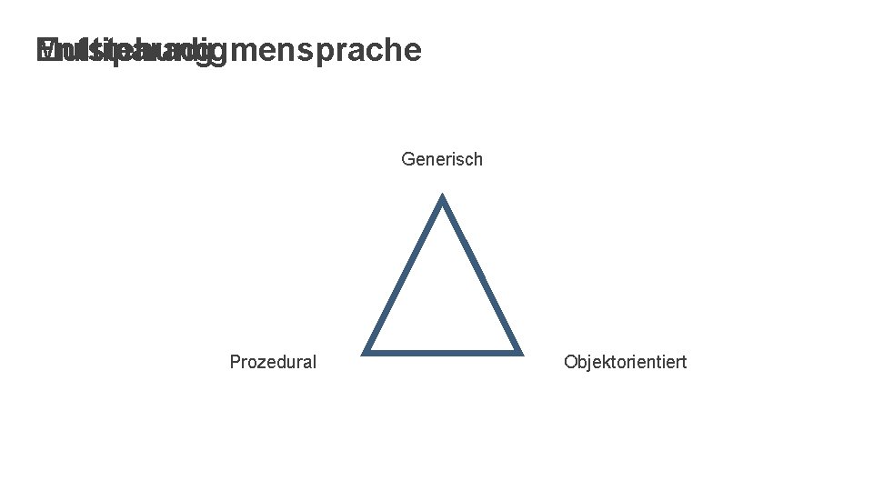 Entstehung Multiparadigmensprache Generisch Prozedural Objektorientiert 