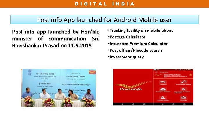 DIGITAL INDIA Post info App launched for Android Mobile user Post info app launched
