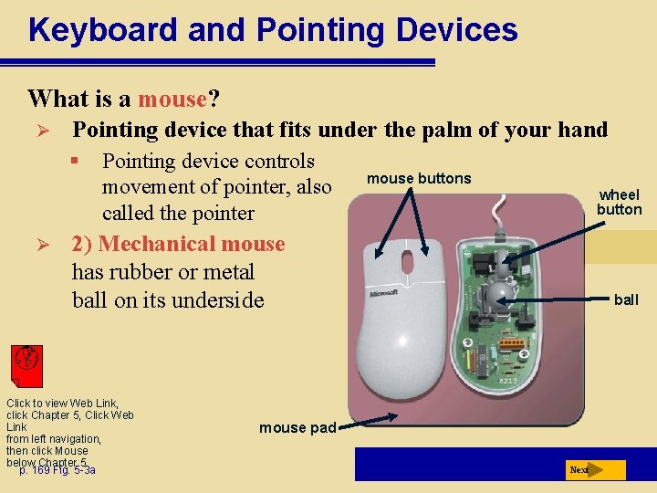 Keyboard and Pointing Devices What is a mouse? Ø Pointing device that fits under