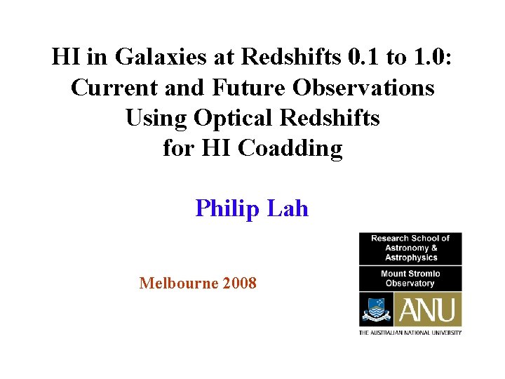 HI in Galaxies at Redshifts 0. 1 to 1. 0: Current and Future Observations