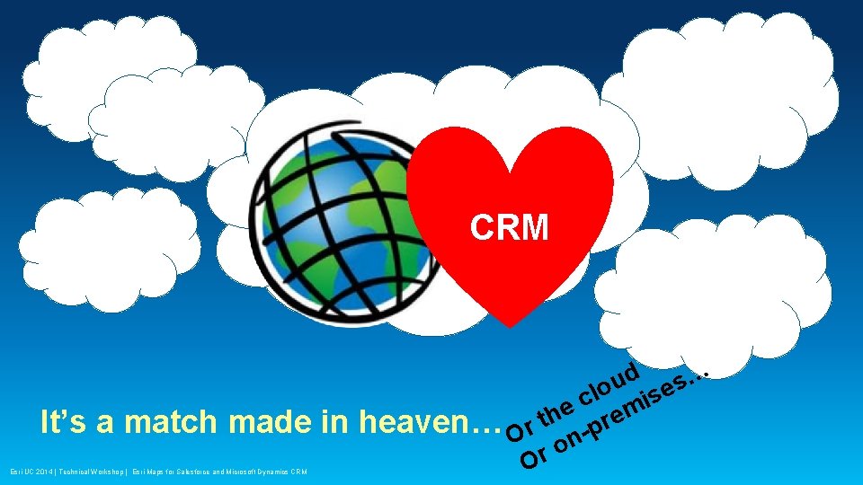 CRM It’s a match made in heaven… Esri UC 2014 | Technical Workshop |