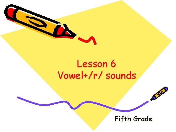 Lesson 6 Vowel+/r/ sounds Fifth Grade Lesson 6 Vowel+/r/ sounds Fifth Grade