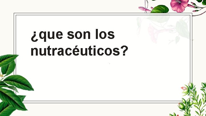 ¿que son los nutracéuticos? . 