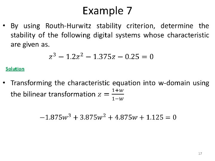 Example 7 • Solution 17 