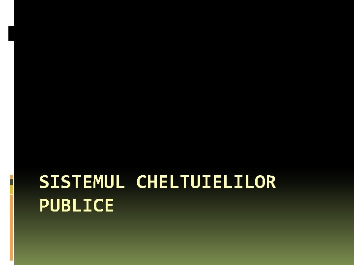 SISTEMUL CHELTUIELILOR PUBLICE 