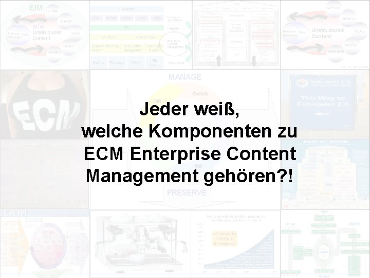 Jeder weiß, welche Komponenten zu ECM Enterprise Content Management gehören? ! EIM Update und