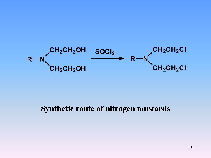 Synthetic route of nitrogen mustards 19 