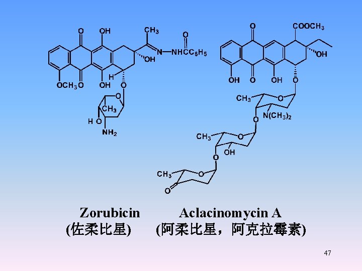 Zorubicin Aclacinomycin A (佐柔比星) (阿柔比星，阿克拉霉素) 47 