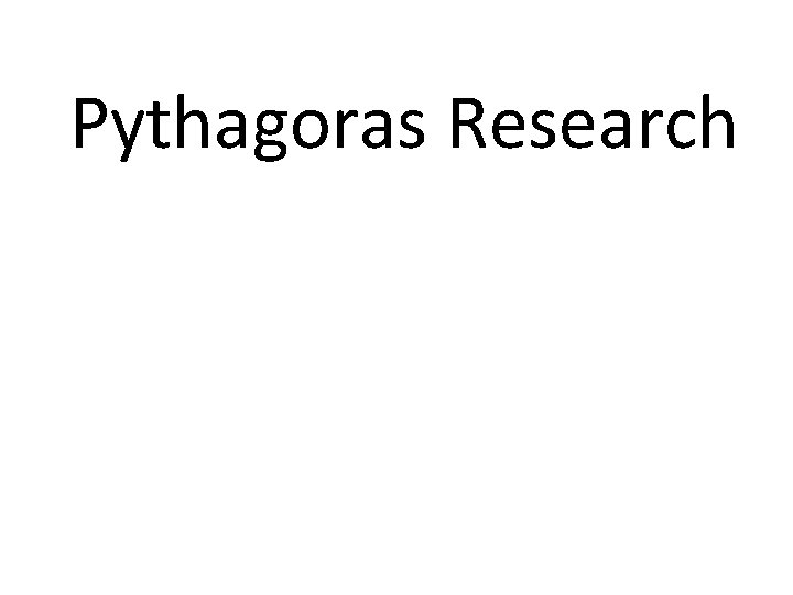 Pythagoras Research 