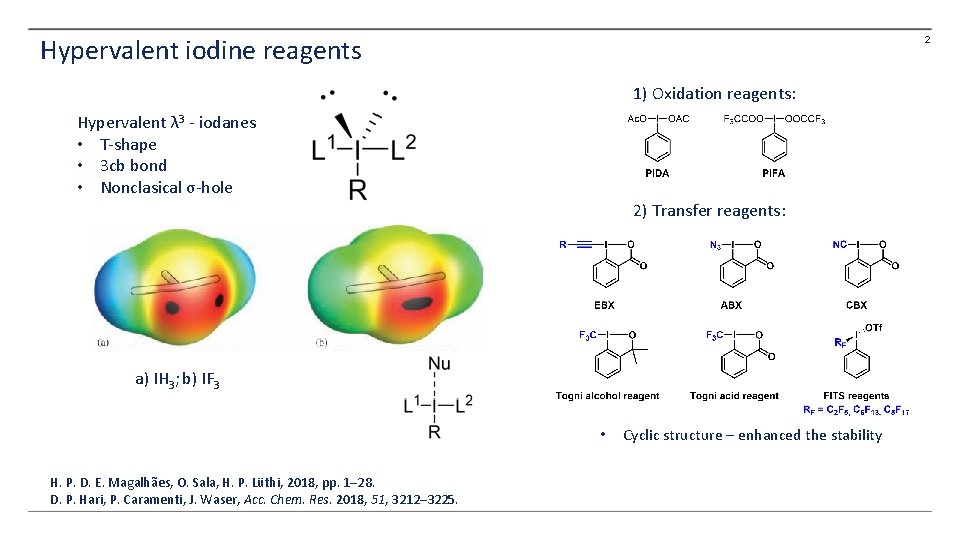 Hypervalent iodine reagents 2 1) Oxidation reagents: Hypervalent λ 3 - iodanes • T-shape Hypervalent iodine reagents 2 1) Oxidation reagents: Hypervalent λ 3 - iodanes • T-shape