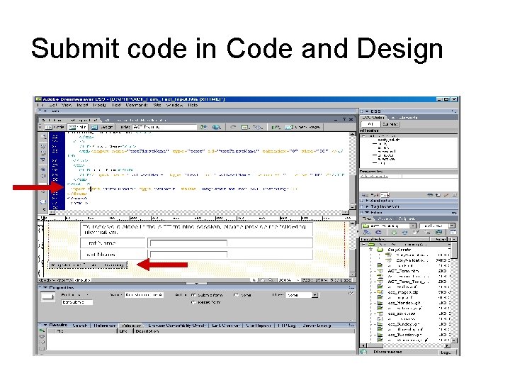 Submit code in Code and Design 