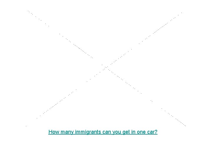 How many immigrants can you get in one car? How many immigrants can you get in one car?