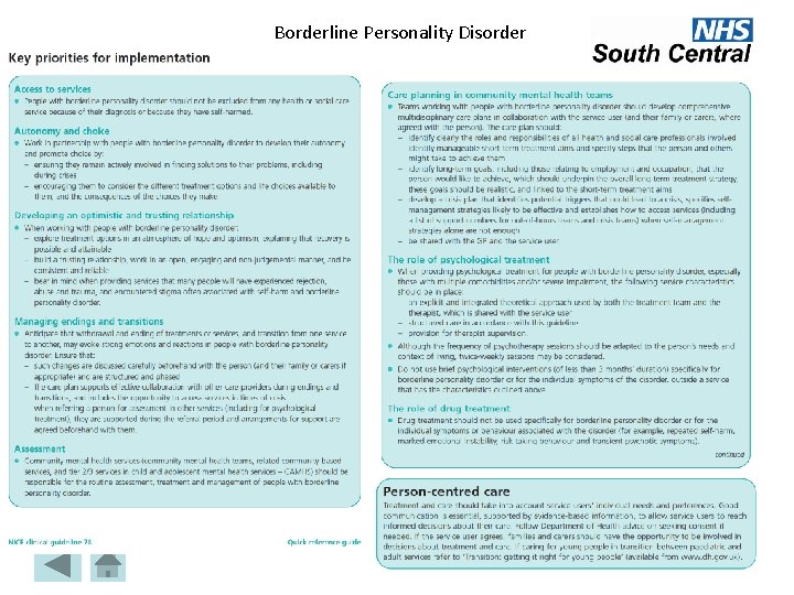 Borderline Personality Disorder 