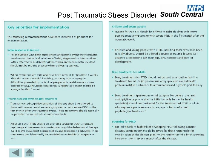 Post Traumatic Stress Disorder 