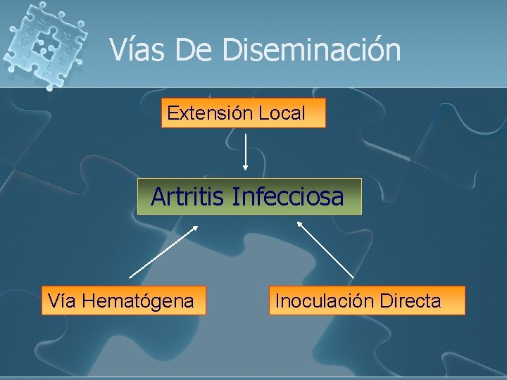 Vías De Diseminación Extensión Local Artritis Infecciosa Vía Hematógena Inoculación Directa 