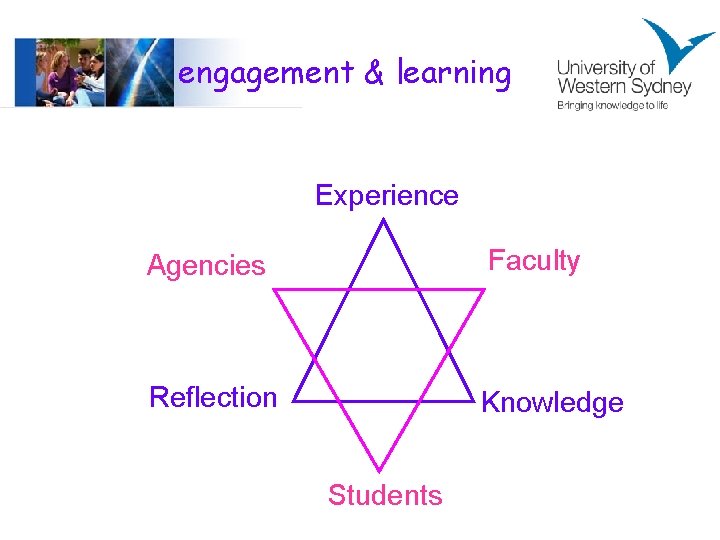 engagement & learning Experience Agencies Faculty Reflection Knowledge Students engagement & learning Experience Agencies Faculty Reflection Knowledge Students