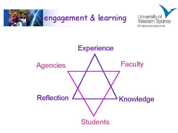 engagement & learning Experience Agencies Faculty Reflection Knowledge Students 