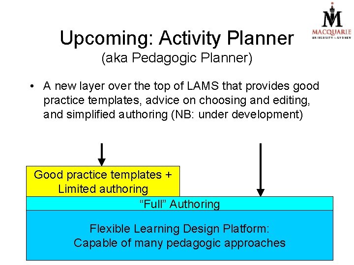 Upcoming: Activity Planner (aka Pedagogic Planner) • A new layer over the top of