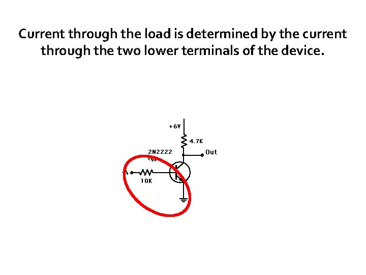 Current through the load is determined by the current through the two lower terminals