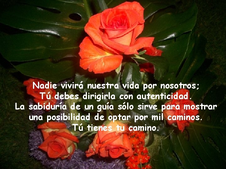 Nadie vivirá nuestra vida por nosotros; Tú debes dirigirla con autenticidad. La sabiduría de