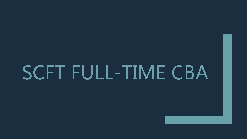 SCFT FULL-TIME CBA 