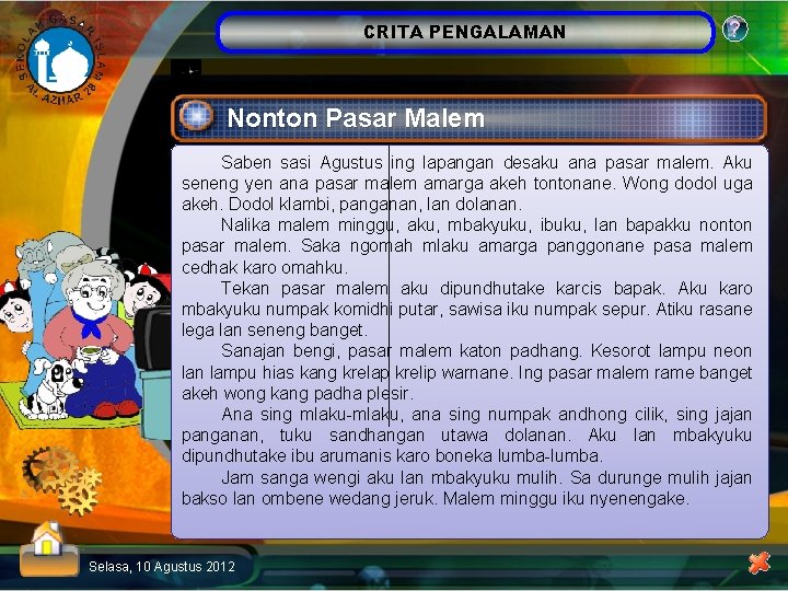 CRITA PENGALAMAN ? Nonton Pasar Malem Saben sasi Agustus ing lapangan desaku ana pasar