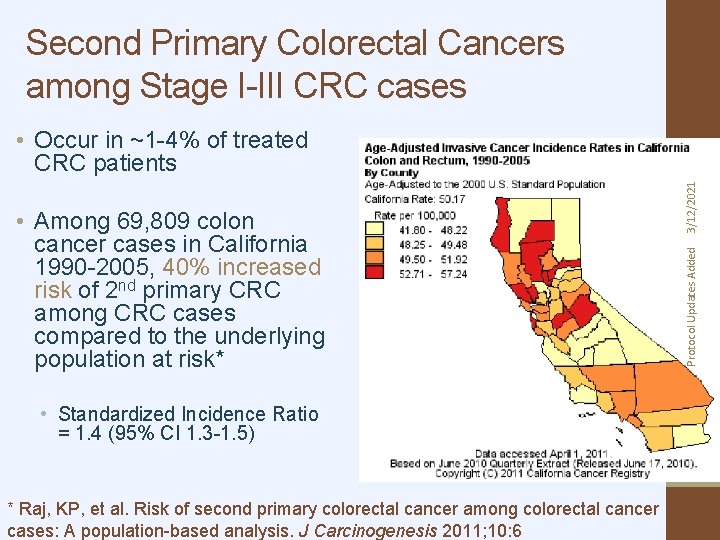 Second Primary Colorectal Cancers among Stage I-III CRC cases • Standardized Incidence Ratio =