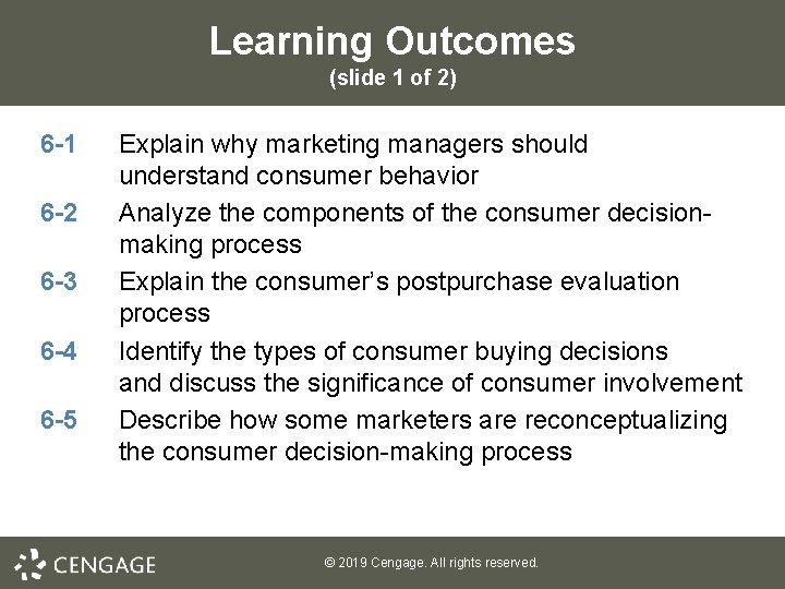 Learning Outcomes (slide 1 of 2) 6 -1 6 -2 6 -3 6 -4