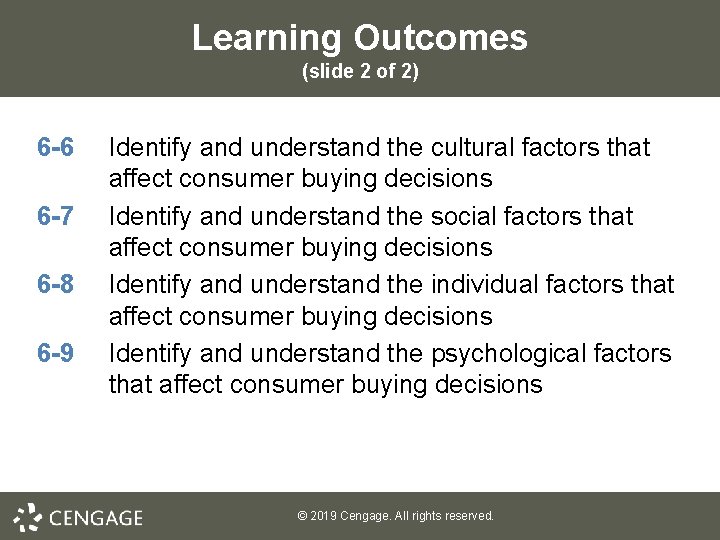 Learning Outcomes (slide 2 of 2) 6 -6 6 -7 6 -8 6 -9