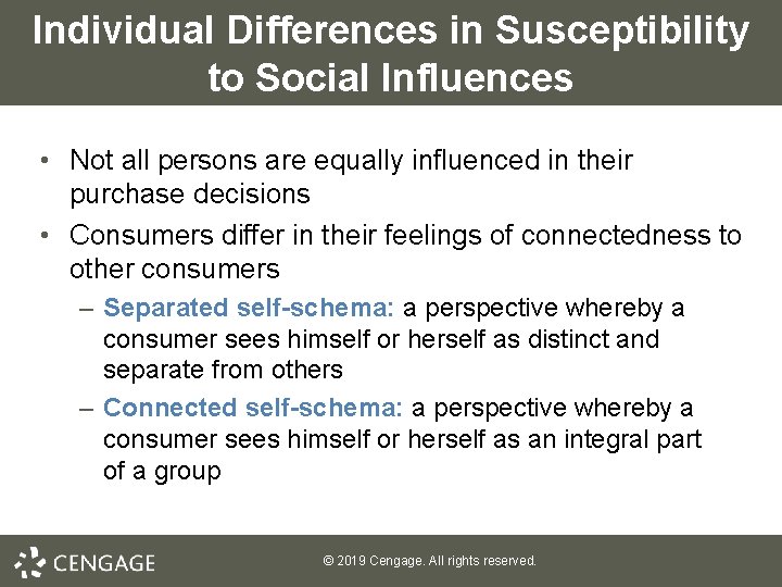 Individual Differences in Susceptibility to Social Influences • Not all persons are equally influenced