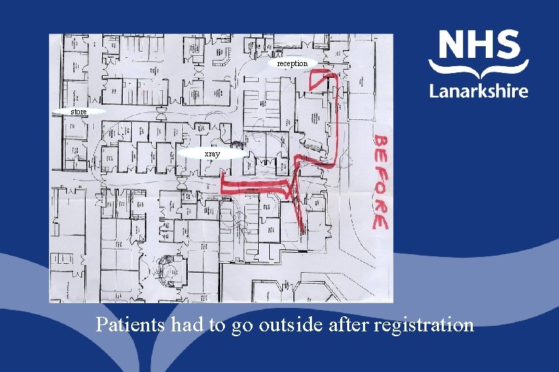 reception store xray Patients had to go outside after registration 