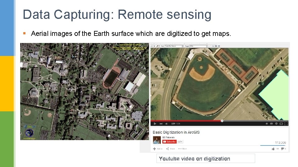 Data Capturing: Remote sensing § Aerial images of the Earth surface which are digitized