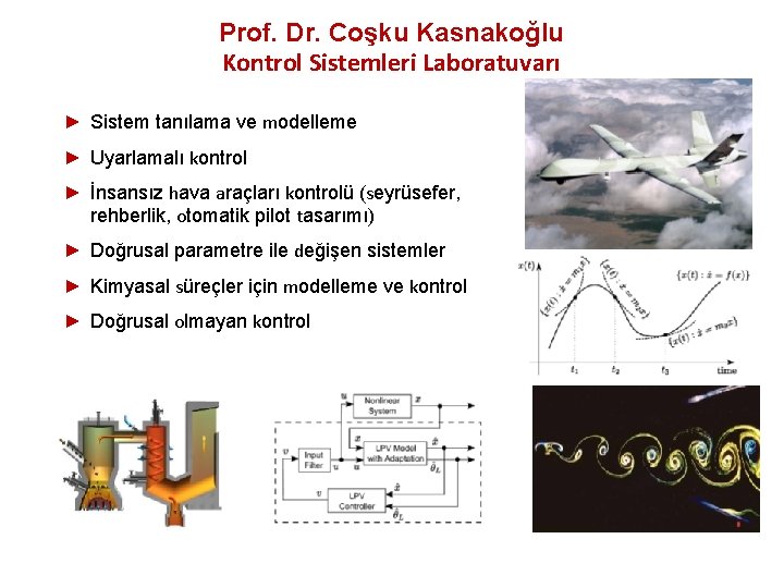  Prof. Dr. Coşku Kasnakoğlu Kontrol Sistemleri Laboratuvarı ► Sistem tanılama ve modelleme ►