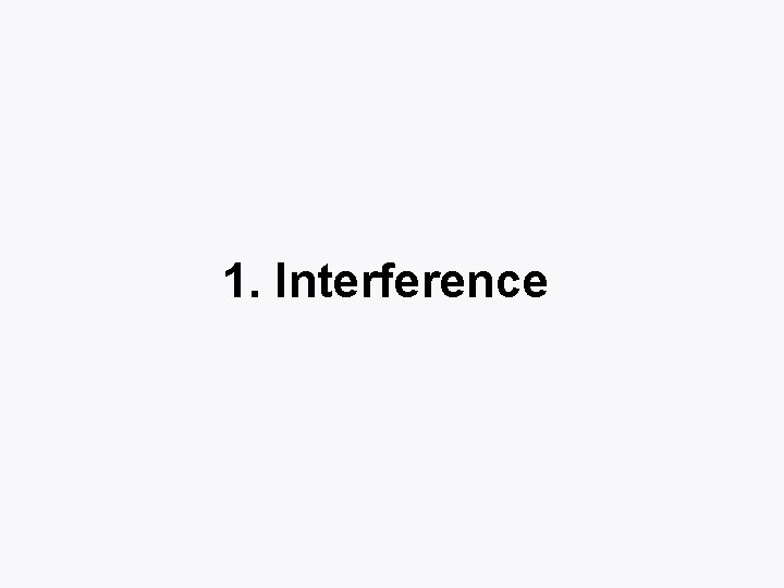 1. Interference 