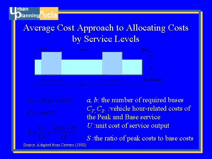 Average Cost Approach to Allocating Costs by Service Levels a, b: the number of
