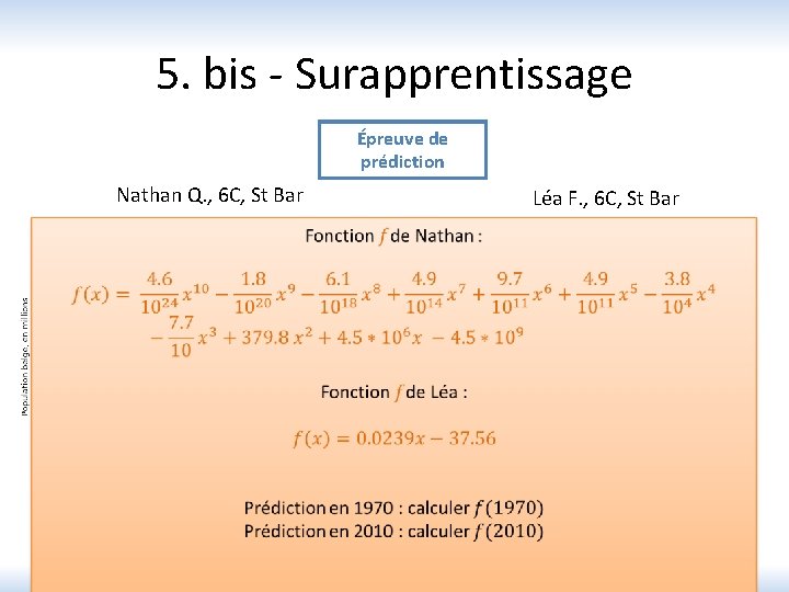 5. bis - Surapprentissage Épreuve de modélisation prédiction Nathan Q. , 6 C, St