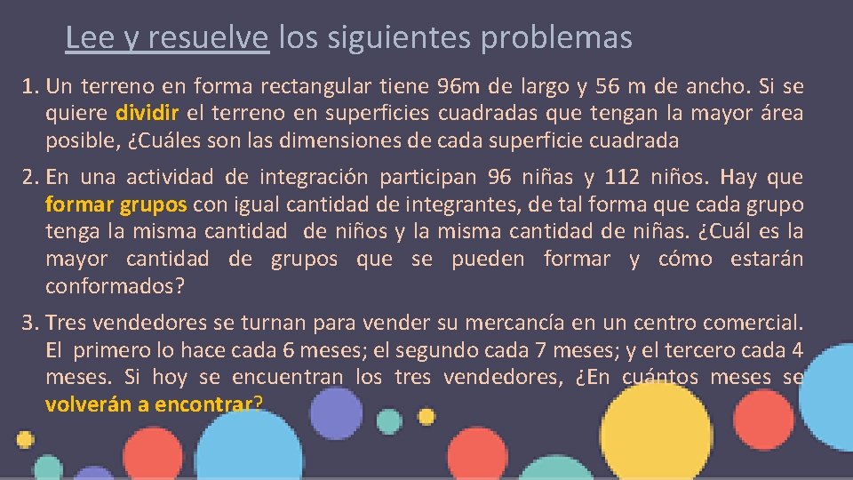 Lee y resuelve los siguientes problemas 1. Un terreno en forma rectangular tiene 96