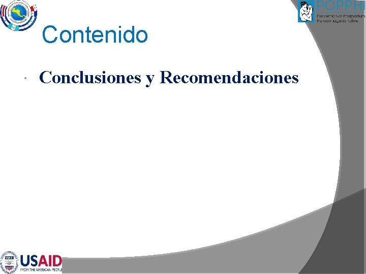 Contenido Conclusiones y Recomendaciones 