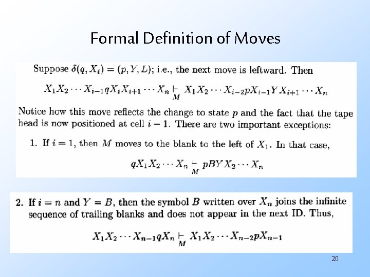 Formal Definition of Moves 20 